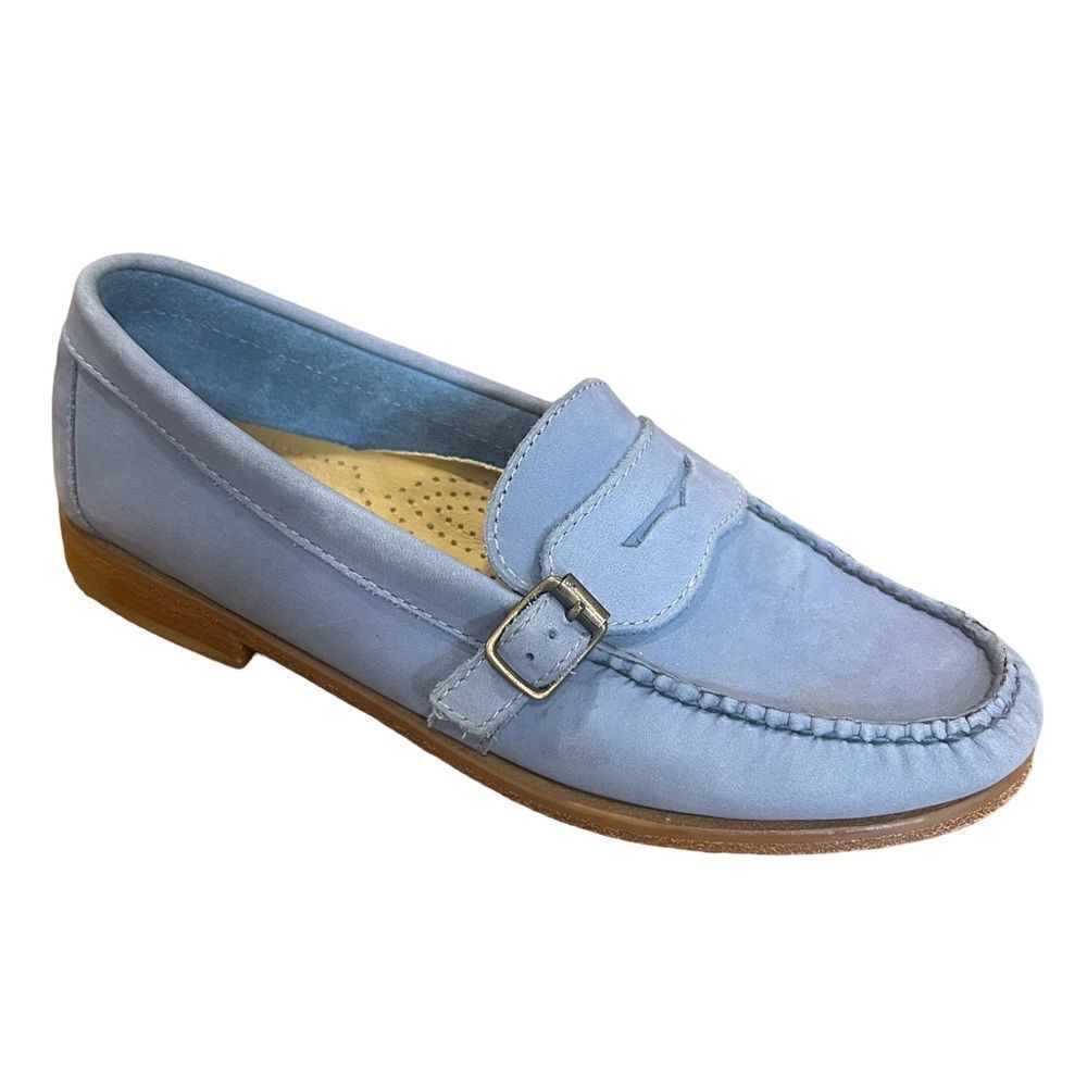 J. Crew G.H. Bass Weejuns Bass Bella Nubuck Blue Suede Leather Penny Loafers